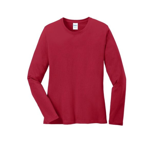 Port & Co Women's Long Sleeve Core Cotton Tee.