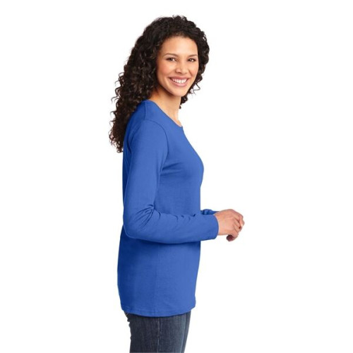 Port & Co Women's Long Sleeve Core Cotton Tee.