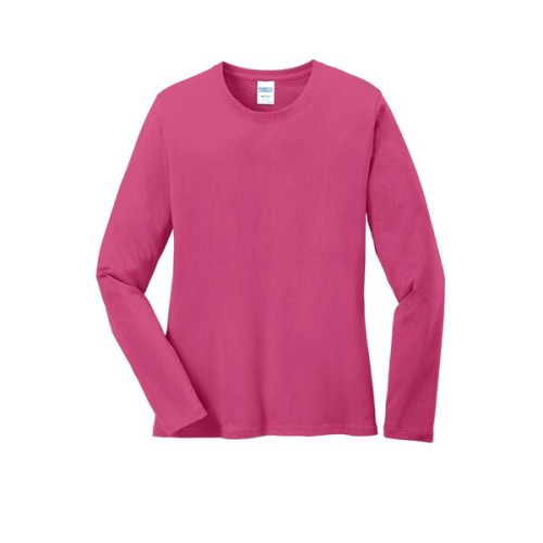 Port & Co Women's Long Sleeve Core Cotton Tee.