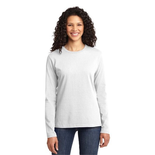 Port & Co Women's Long Sleeve Core Cotton Tee.