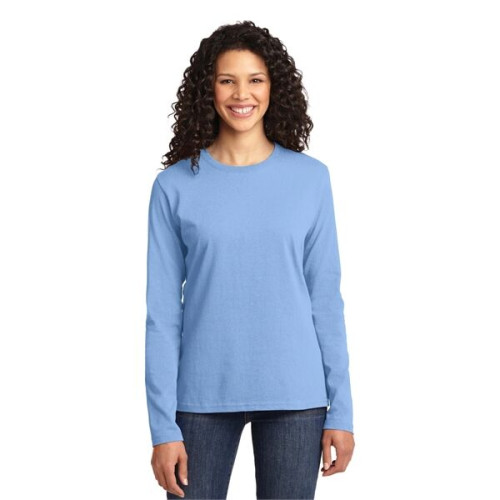 Port & Co Women's Long Sleeve Core Cotton Tee.