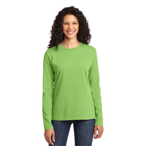 Port & Co Women's Long Sleeve Core Cotton Tee.
