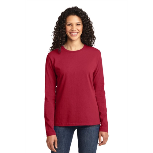 Port & Co Women's Long Sleeve Core Cotton Tee.