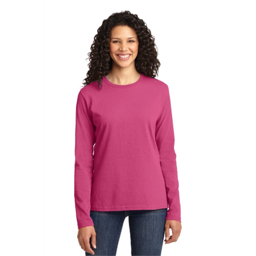Port & Co Women's Long Sleeve Core Cotton Tee.