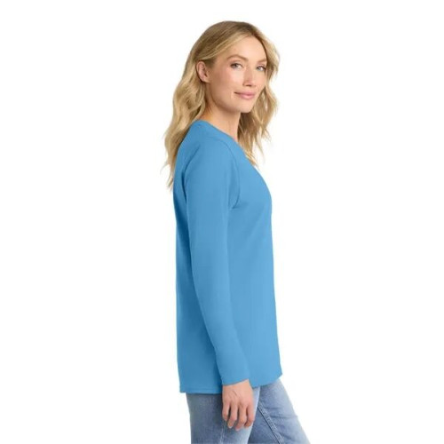 Port & Co Women's Long Sleeve Core Cotton Tee.