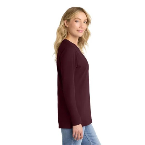 Port & Co Women's Long Sleeve Core Cotton Tee.