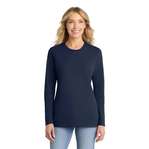 Port & Co Women's Long Sleeve Core Cotton Tee.