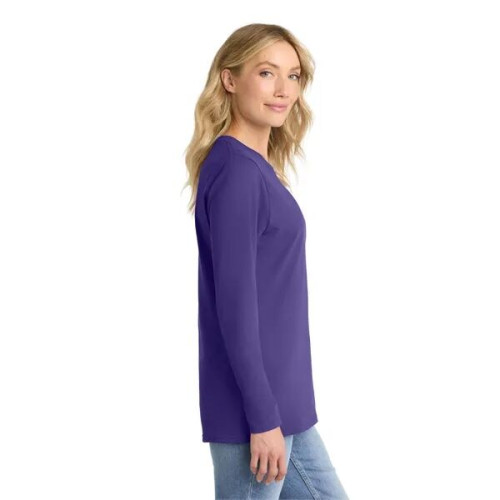 Port & Co Women's Long Sleeve Core Cotton Tee.