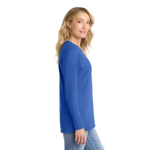 Port & Co Women's Long Sleeve Core Cotton Tee.