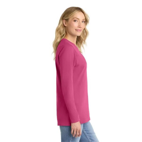 Port & Co Women's Long Sleeve Core Cotton Tee.