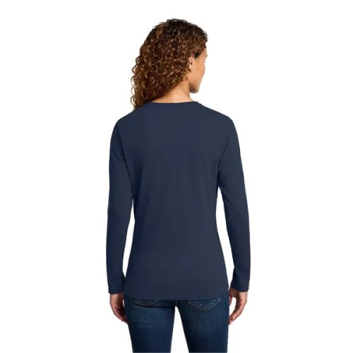 Port & Co Women's Long Sleeve Core Cotton Tee.