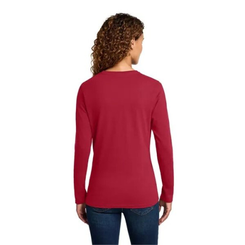 Port & Co Women's Long Sleeve Core Cotton Tee.
