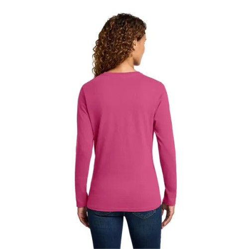 Port & Co Women's Long Sleeve Core Cotton Tee.