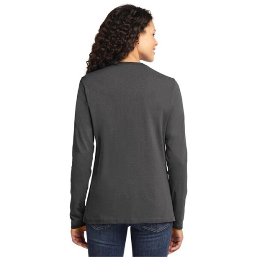 Port & Co Women's Long Sleeve Core Cotton Tee.
