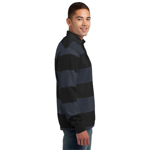 Sport-Tek Classic Long Sleeve Rugby Polo.