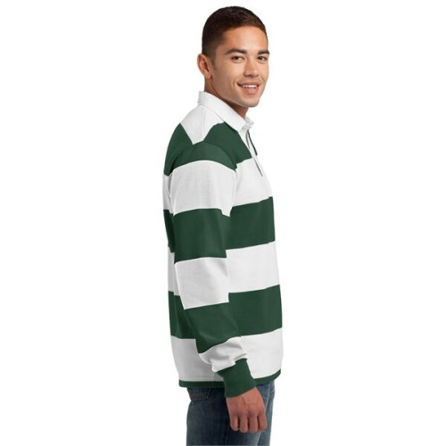 Sport-Tek Classic Long Sleeve Rugby Polo.