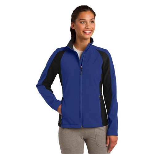 Sport-Tek Women's Colorblock Soft Shell Jacket.