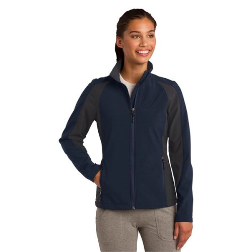 Sport-Tek Women's Colorblock Soft Shell Jacket.