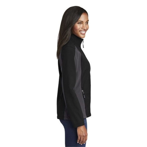 Sport-Tek Women's Colorblock Soft Shell Jacket.