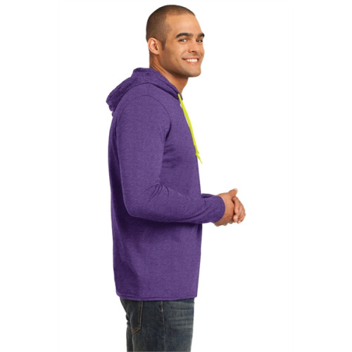 Gildan 100% Ring Spun Cotton Long Sleeve Hooded T-Shirt.