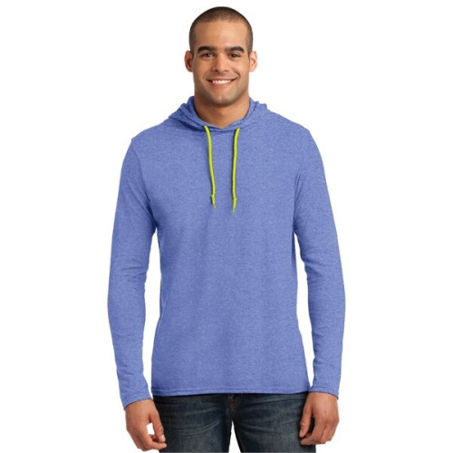 Gildan 100% Ring Spun Cotton Long Sleeve Hooded T-Shirt.
