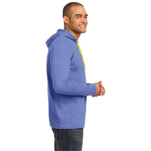 Gildan 100% Ring Spun Cotton Long Sleeve Hooded T-Shirt.