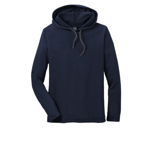 Gildan 100% Ring Spun Cotton Long Sleeve Hooded T-Shirt.