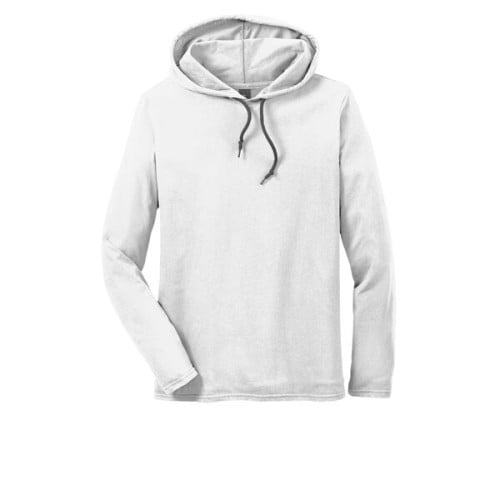 Gildan 100% Ring Spun Cotton Long Sleeve Hooded T-Shirt.