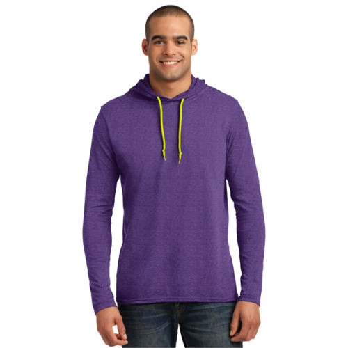 Gildan 100% Ring Spun Cotton Long Sleeve Hooded T-Shirt.
