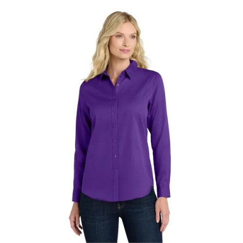 Port Authority Women's Long Sleeve SuperPro React Twill S...