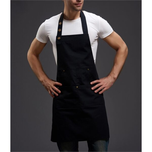 13 oz. Canvas Kitchen Apron w/ Buttons & 2 front pockets