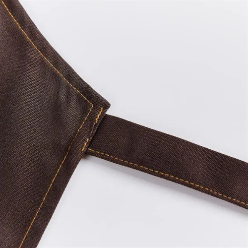 14 oz. Canvas Kitchen Apron w/ Leather accent & 2 pockets