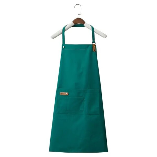 14 oz. Canvas Kitchen Apron w/ Leather accent & 2 pockets