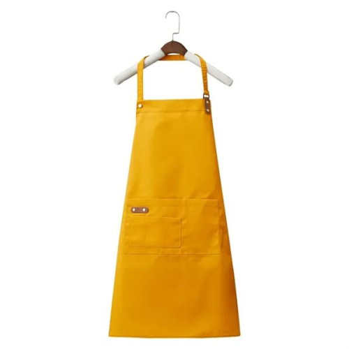 14 oz. Canvas Kitchen Apron w/ Leather accent & 2 pockets