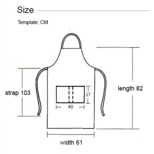 13 oz. Thick Canvas Kitchen Apron w/ 2 Pockets, Antifouling
