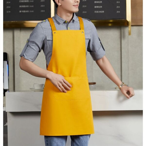 14 oz. Canvas Kitchen Apron w/ Brown shoulder Strap