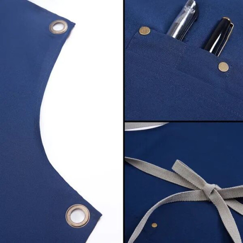 100% Cotton Canvas Kitchen Aprons w/ Detachable cross straps