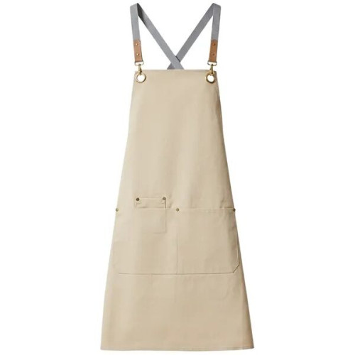 100% Cotton Canvas Kitchen Aprons w/ Detachable cross straps