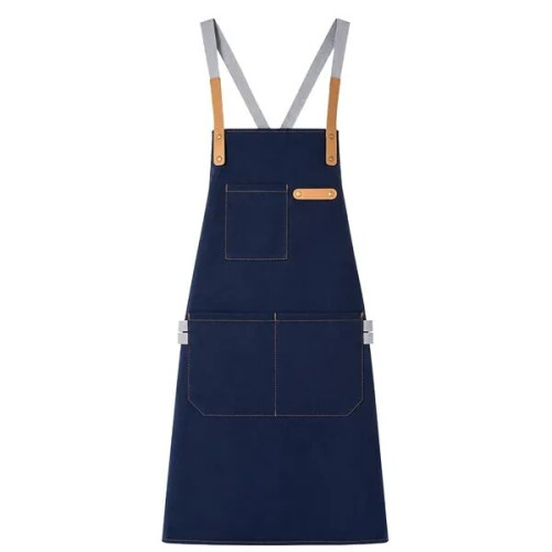 14 oz Thick Canvas Kitchen Apron w/ Cross Straps & 3 Pockets