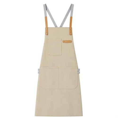 14 oz Thick Canvas Kitchen Apron w/ Cross Straps & 3 Pockets