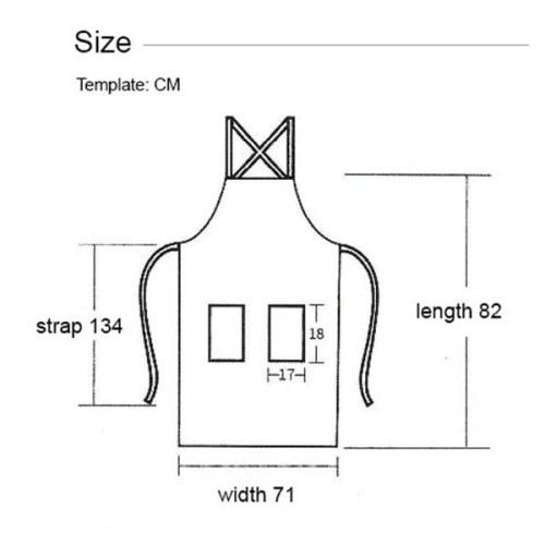 Cotton Denim Kitchen Aprons w/ Cross Strap & 3 pockets