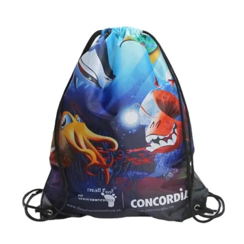 210D Sublimated Drawstring Bag w/ Reinforced Edge 14" x 17"