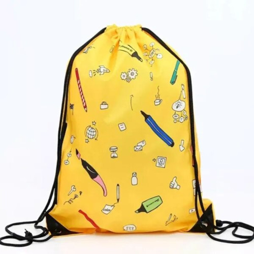 210D Sublimated Drawstring Bag w/ Reinforced Edge 14" x 17"