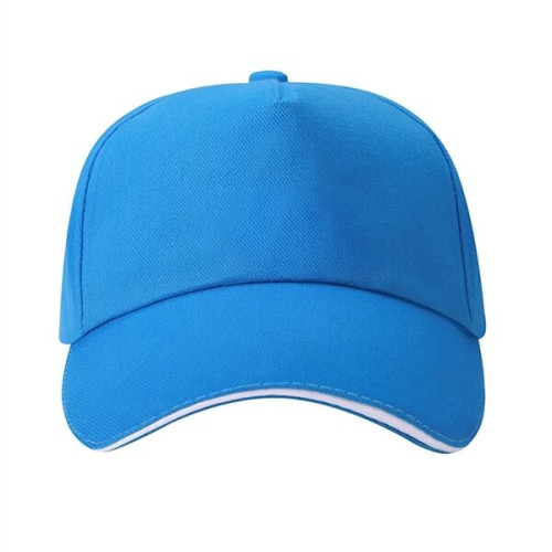 Structured 5 Panel Sandwich Baseball Caps w/ Metal Buckle