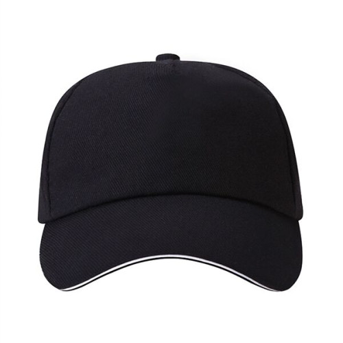 Structured 5 Panel Sandwich Baseball Caps w/ Metal Buckle