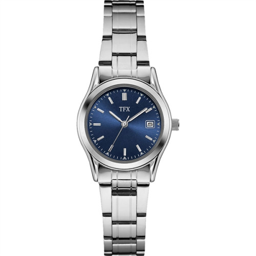 TFX Women's Stainless Steel Bracelet with Blue Dial Watch