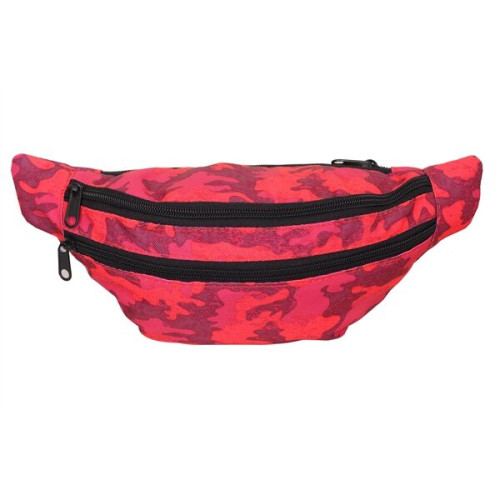 Camouflage Fanny Pack w/ 3 Zippers & Custom Logo, 13"W x 6"H