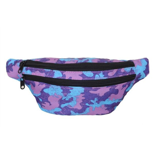 Camouflage Fanny Pack w/ 3 Zippers & Custom Logo, 13"W x 6"H