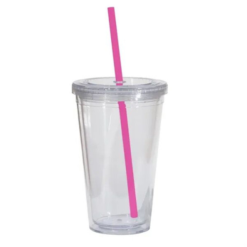 Double Wall 16 Oz Tumbler - Clear