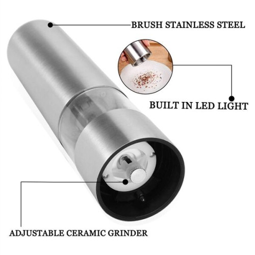Stainless Steel Electric Salt and Pepper Grinder